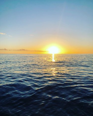 The sunset was beautiful from the boat tonight off shore just east of the…