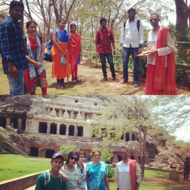 The winners and participants of quiz, conducted on heritage and culture, at “Undavalli” caves,&hellip;