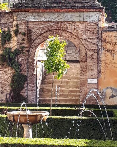 Here is another shot of the beautiful Alhambra gardens. They looked awesome in December,…