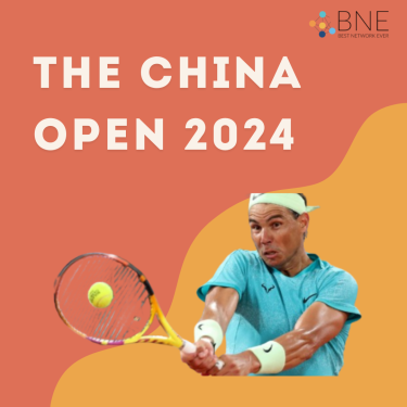 A vibrant scene from the China Open 2024, showcasing tennis action and enthusiastic fans at a major Asian sporting event.